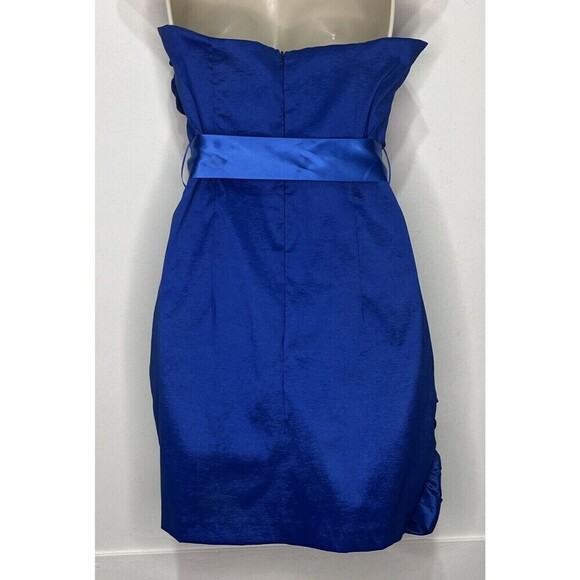 Lets Fashion Ruched Strapless Dress Blue Size Large - Picture 4 of 4